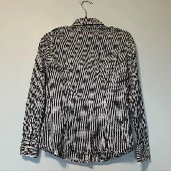 Tory Burch black  white 100% cotton chevron button down shirt - Picture 4 of 4